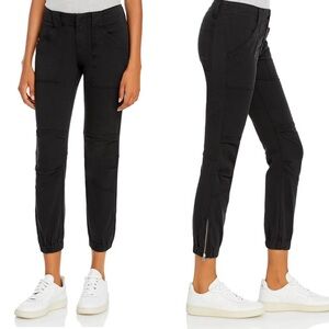 Frame Moto Cropped Trapunto Jeans Zip Ankle Hugh Rise Washed Black Sz 31 Women’s